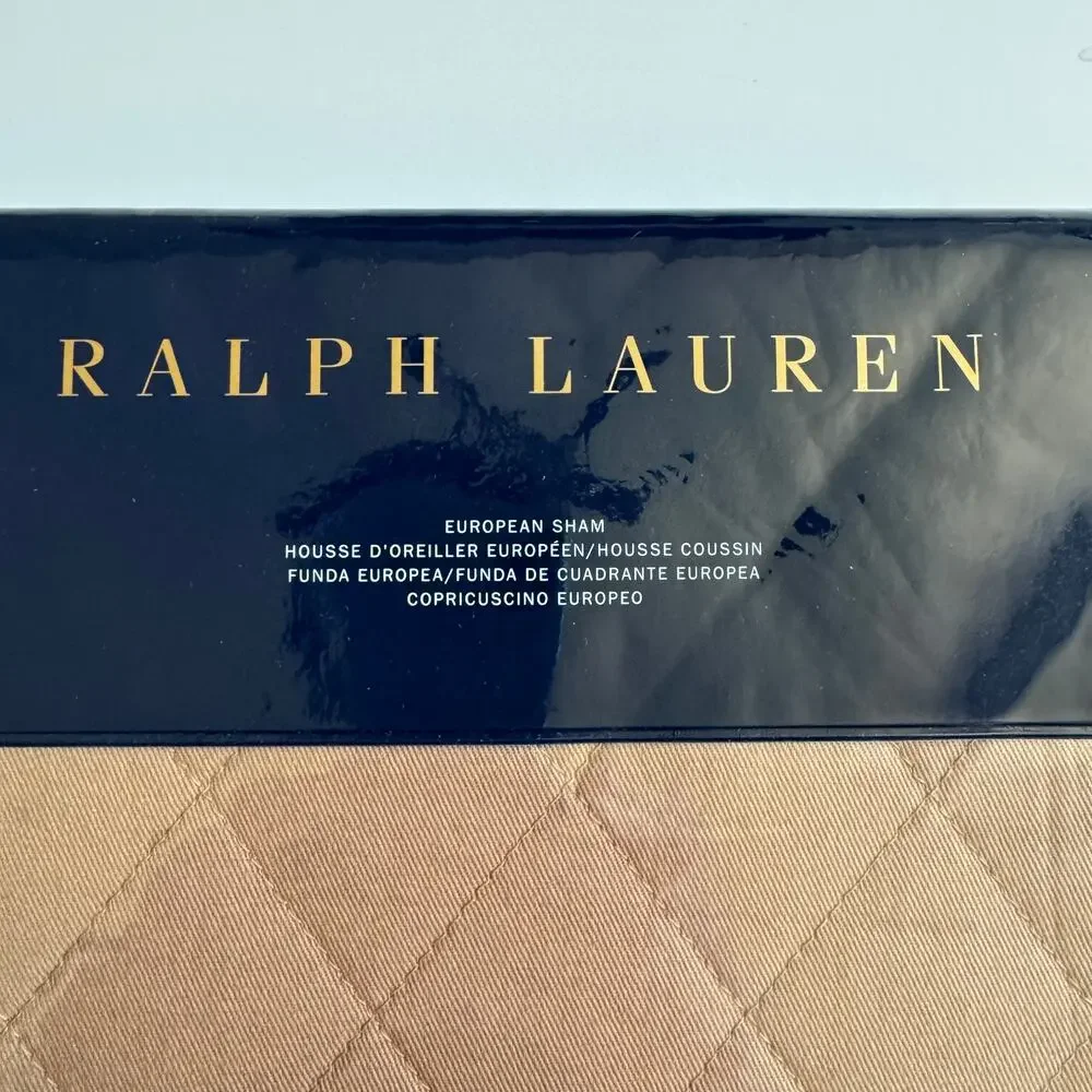 NWT Ralph Lauren Euro Pillow Sham Cromwell Quilted Camel Beige Horse Equestrian